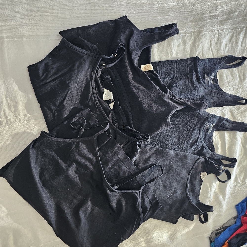 Set of 6 Black Tank Tops Size Small - J.Crew, Bannana Republic, White House Blac